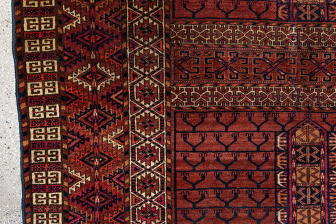 Antique Torkaman Area Rug (4' x 4')